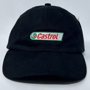 Castrol Oil Dad Hat Baseball Cap Mechanic Auto Repair Black Strapback 6 Panel